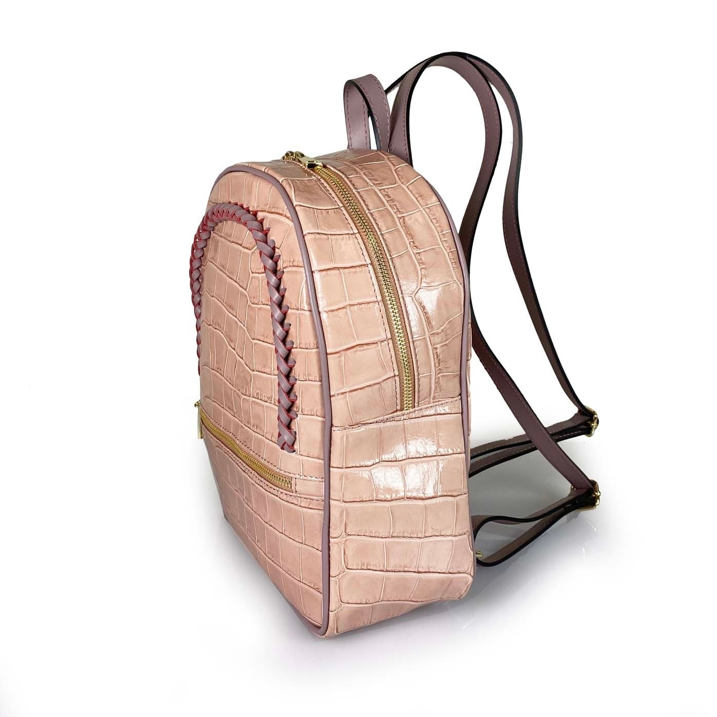 Borse Donna colore Rosa-in pelle Made in Italy 25x30x12cm