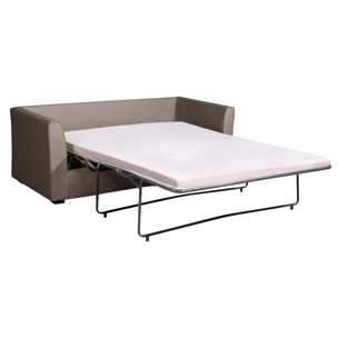 Canapé convertible 6 cm ESCAUT 3 pl 185 cm tissu Moderne Taupe - Fabriqué en France