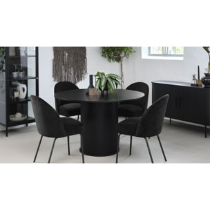 Table à manger bois noir alba 120x120cm