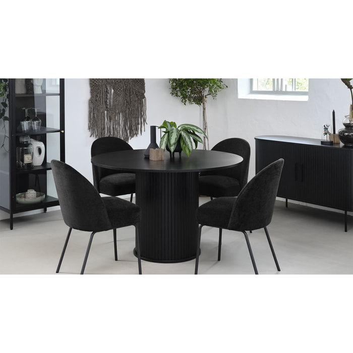 Table à manger bois noir alba 120x120cm