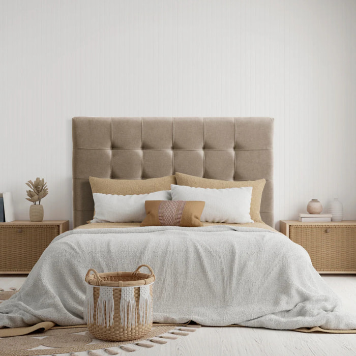 Cabecero de madera tapizado en tela para cama de 90 107x132