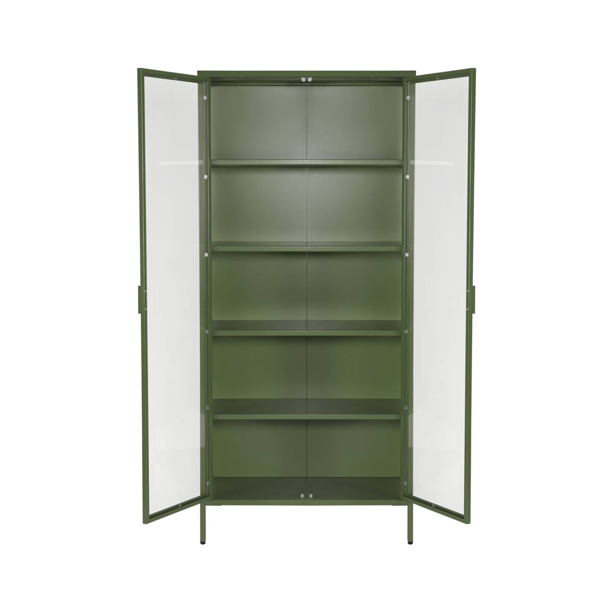 Buffet. vaisselier acier et verre trempé 2 portes 180cm vert - Arkansas