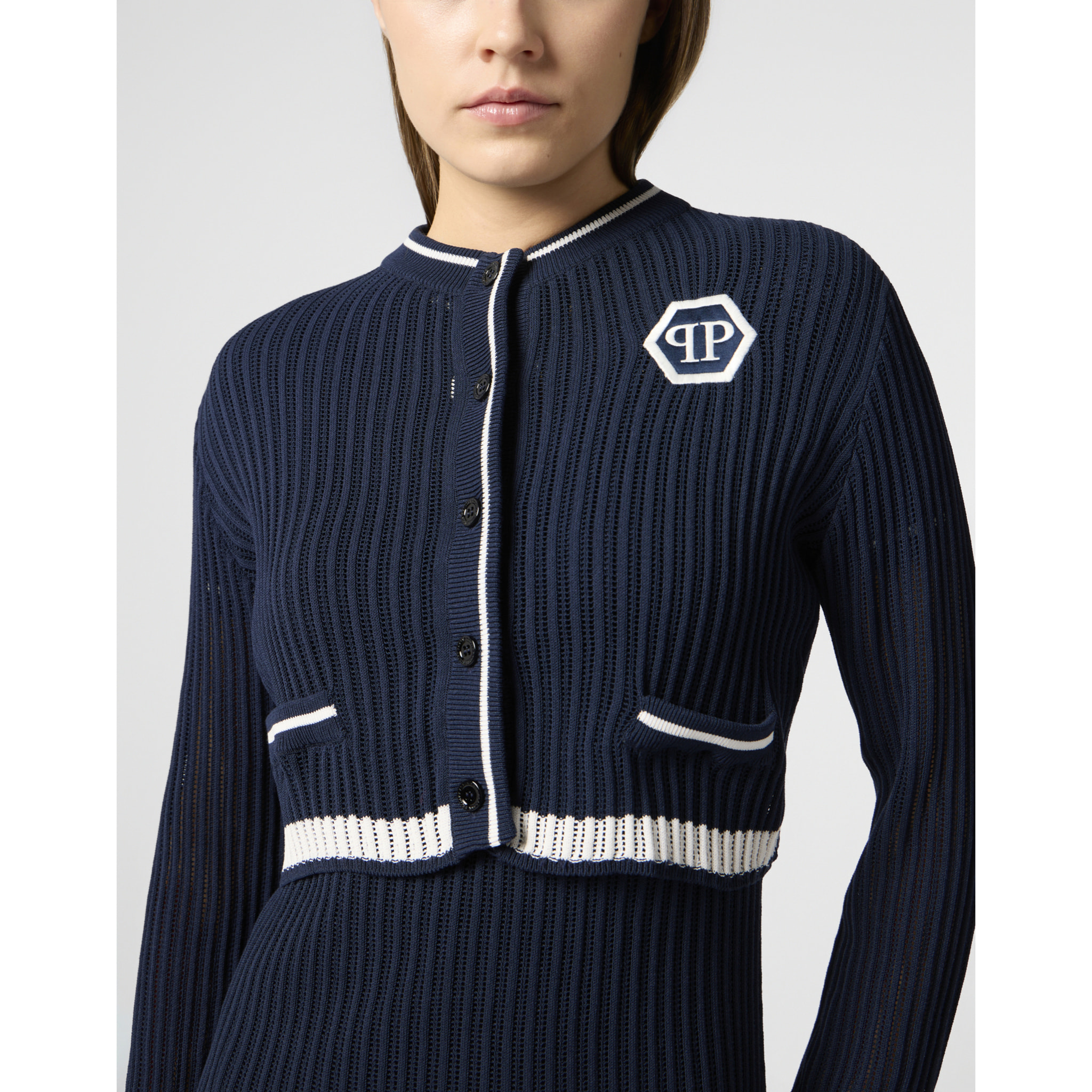 PHILIPP PLEIN Knitted Cardigan Hexagon Hexagon
