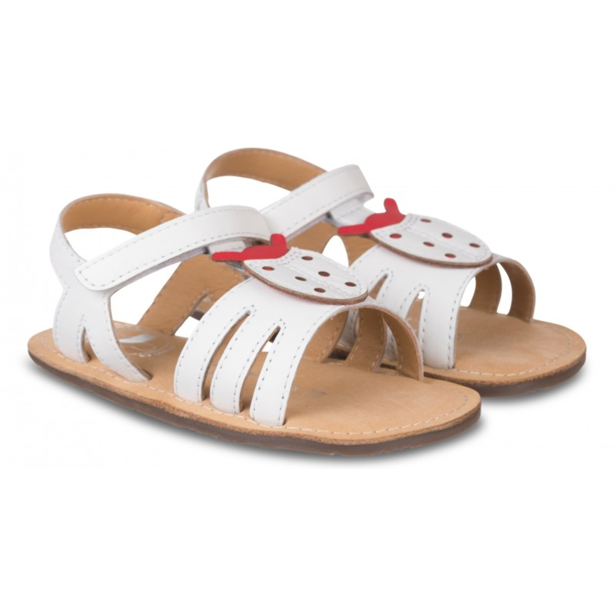 SANDALIA BAREFOOT BLANCA - MARIQUITA EN RELIEVE Y SUELA FLEXIBLE
