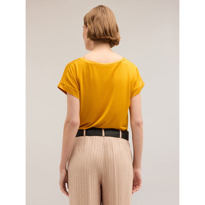 Motivi - Camiseta bimatérica - Amarillo ocre