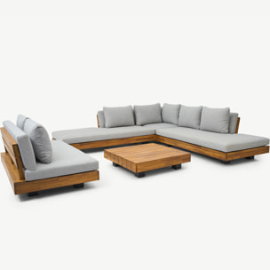 Salon de jardin 7 places en bois FSC - CAPRI