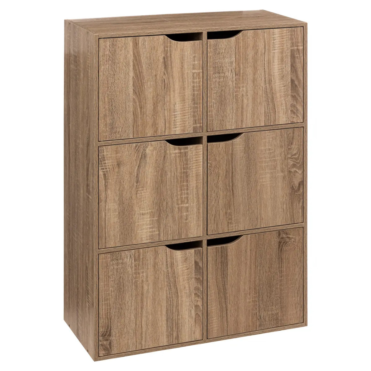 Étagère 6 cases porte "Mix N' Modul" effet bois naturel