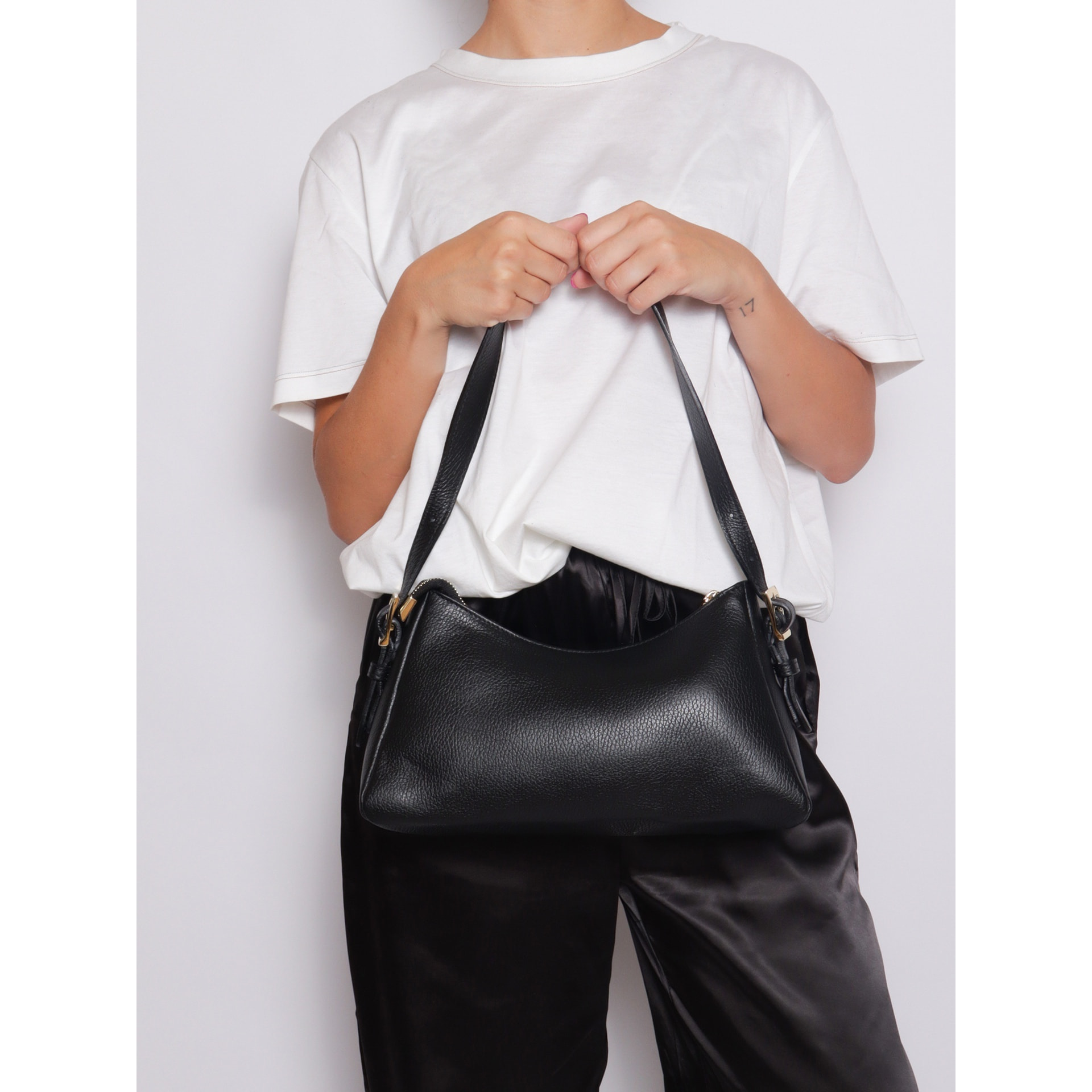 Borsa a mano da donna Made in Italy - Modello Calliope - 100% pelle - 31.0 x 17.0 x 10.0 cm