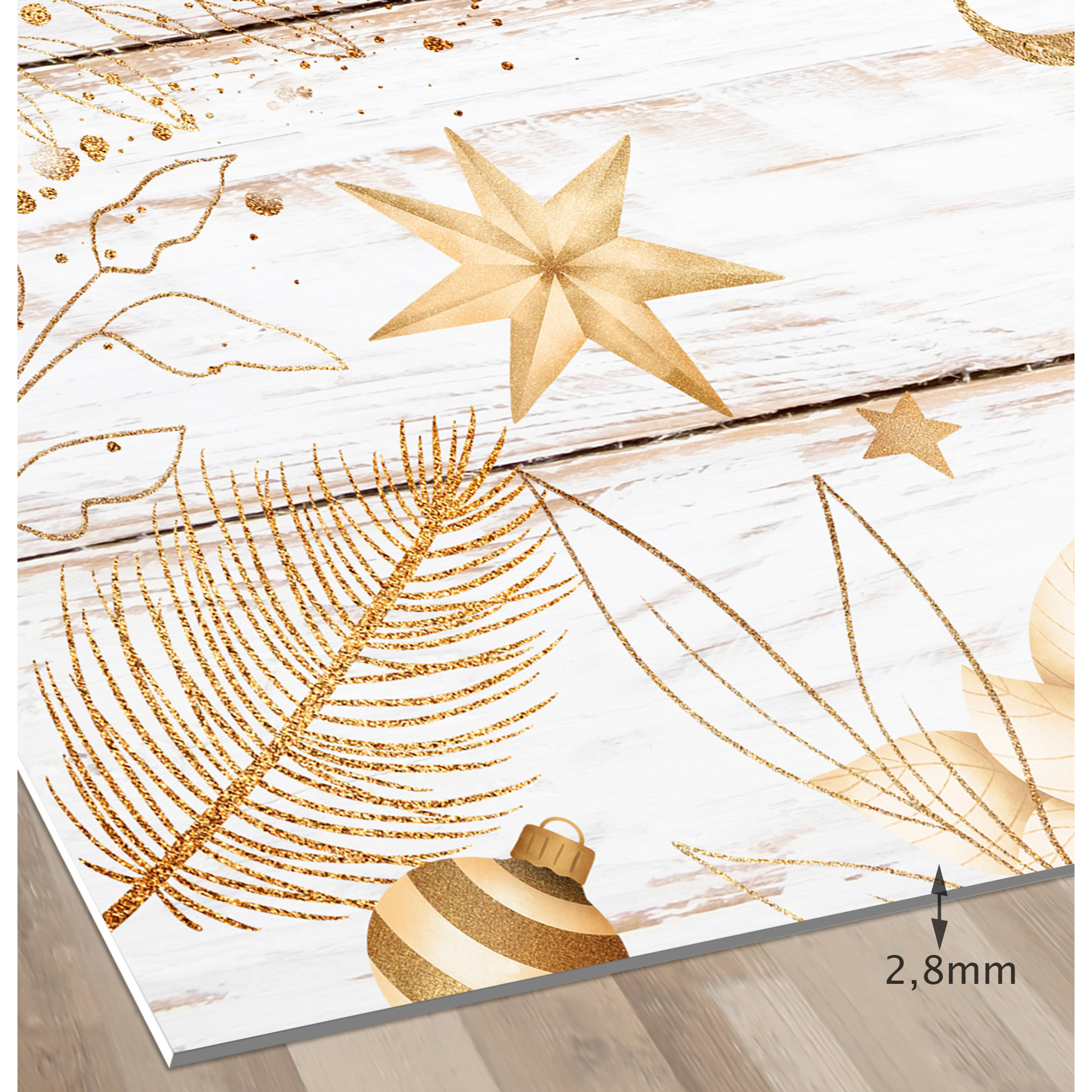 Alfombras vinílicas de Ceramiko - Oro y Madera blanca