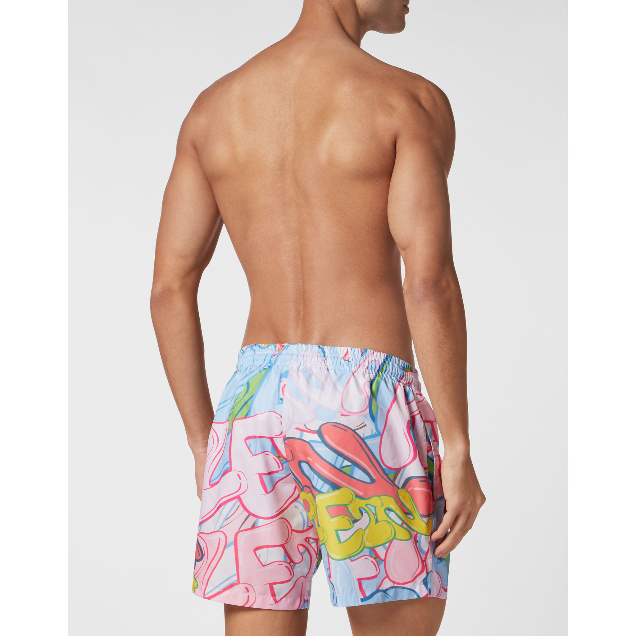 PHILIPP PLEIN Swim Trunks BOMBING GRAFFITI
