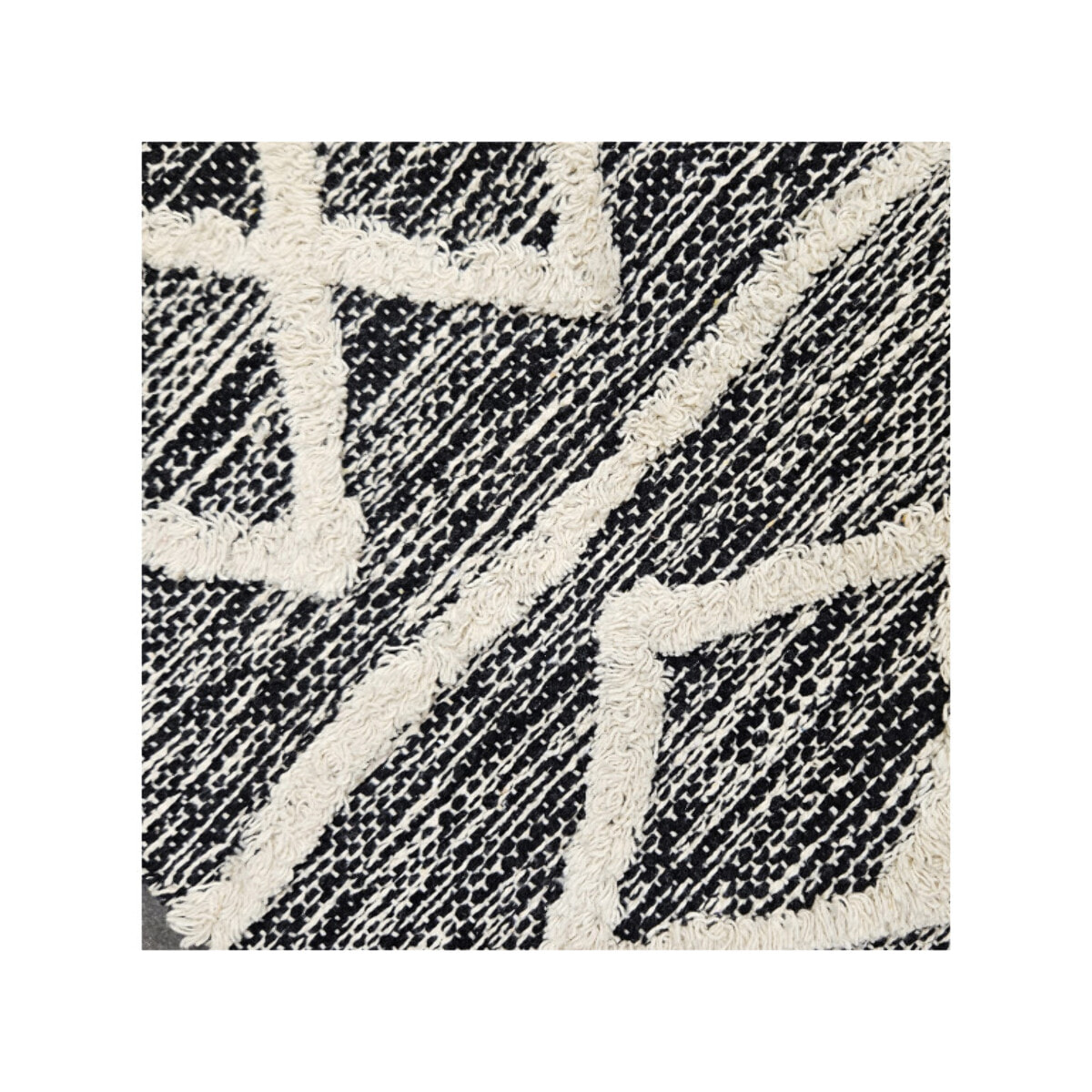 Tapis berbère bleu en coton motifs géométiques 120x180cm - MARA