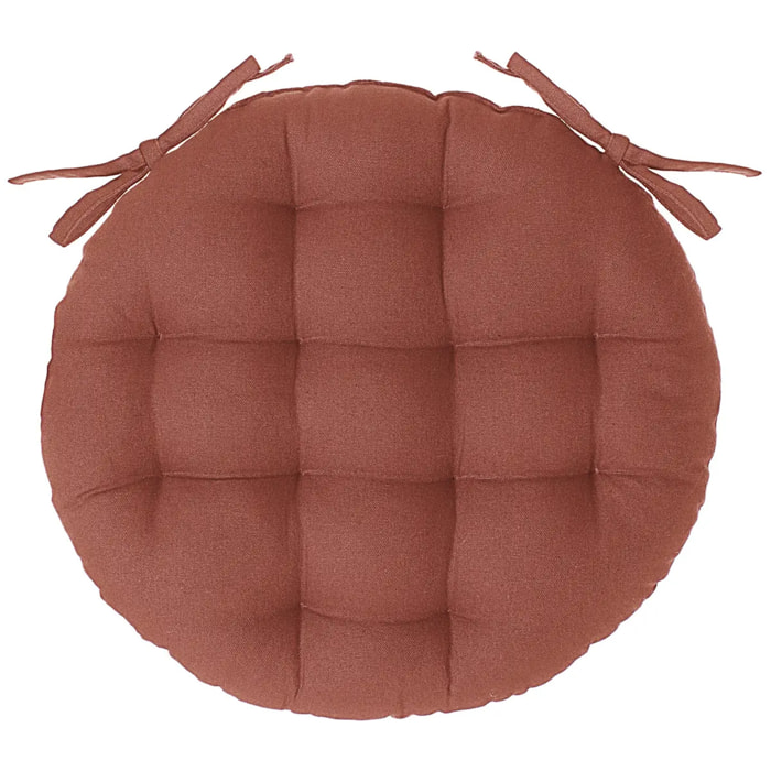 Galette de chaise ronde rose terracotta D38cm