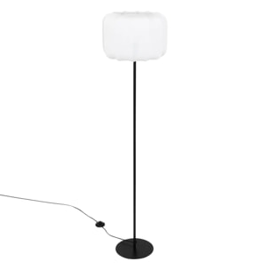 Lampadaire "Tobie" coton noir & blanc H150cm