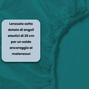 LENZUOLO SOTTO CON ANGOLI MAX COLOR, 100% COTONE MADE IN ITALY