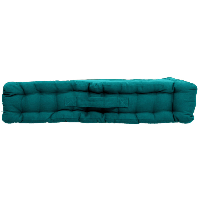 Coussin de sol uni en pur coton - Vert emeraude