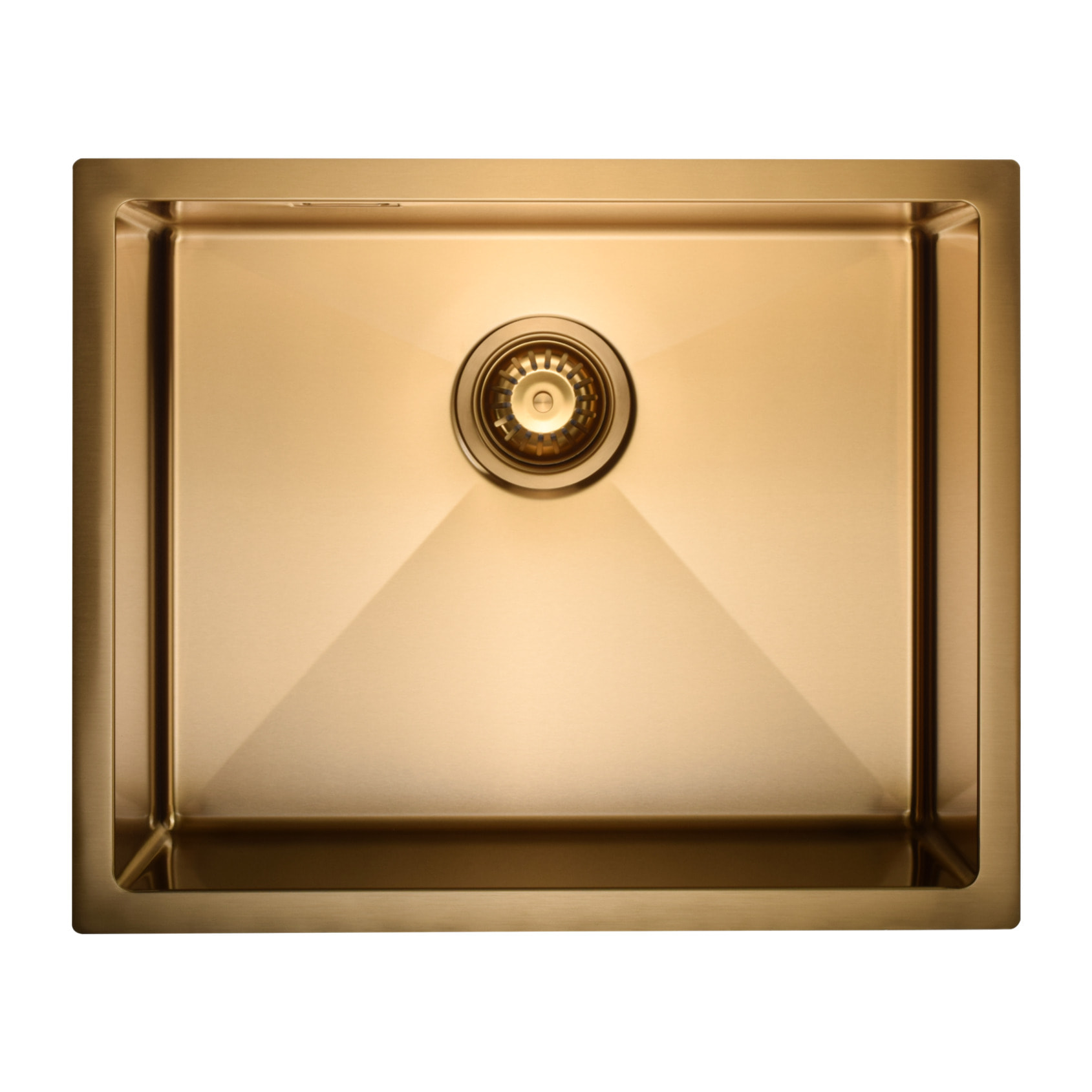 Timeless Évier de cuisine sous plan inox 304, 1 bac , 55x45x21 cm, Or brossé PVD