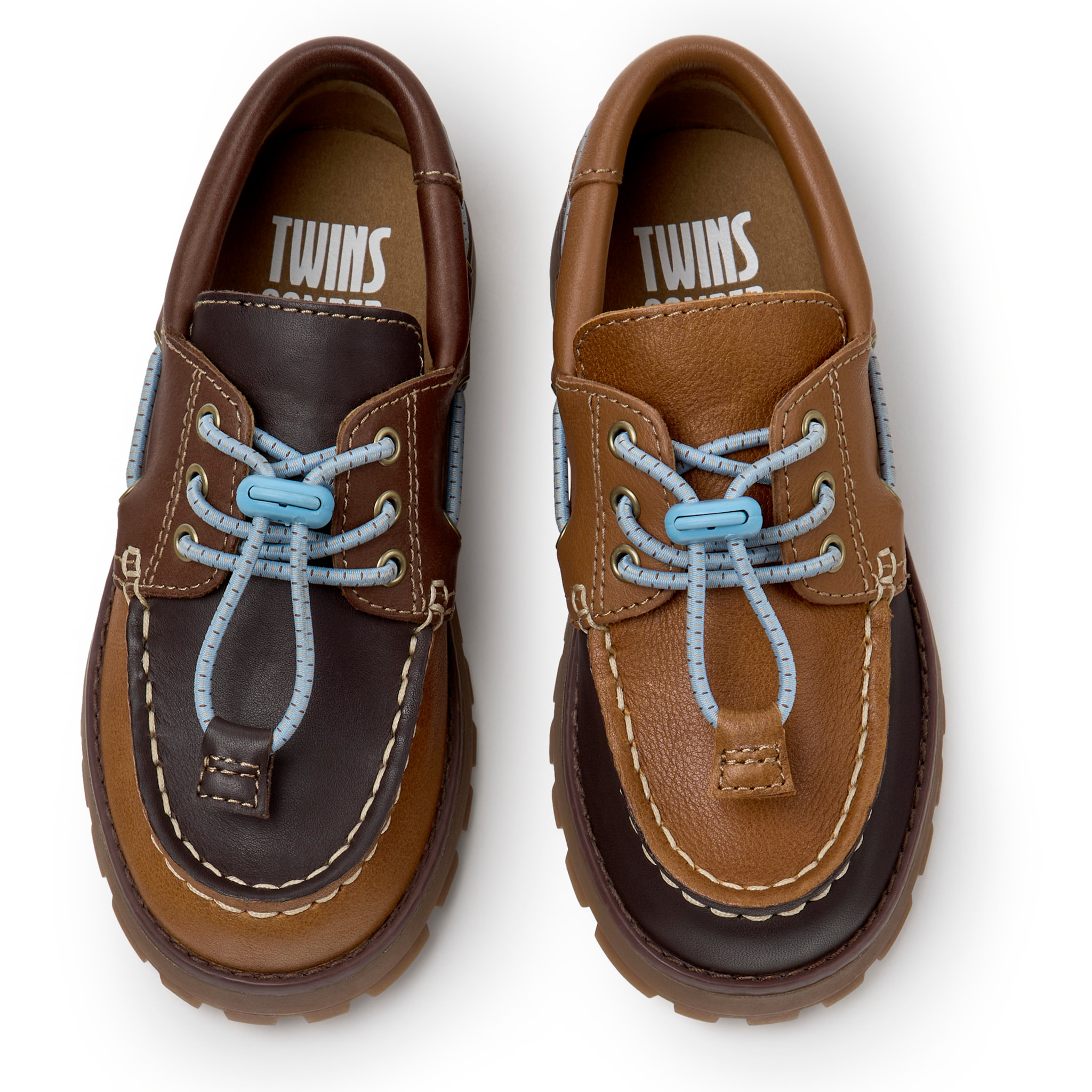 Zapatos de cordones - CAMPER Compas Twins - Marron - Piel lisa