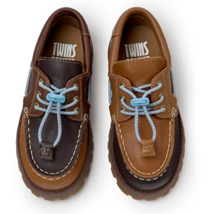 Zapatos de cordones - CAMPER Compas Twins - Marron - Piel lisa