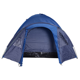 Tente de camping 4-5 personnes bleu marine