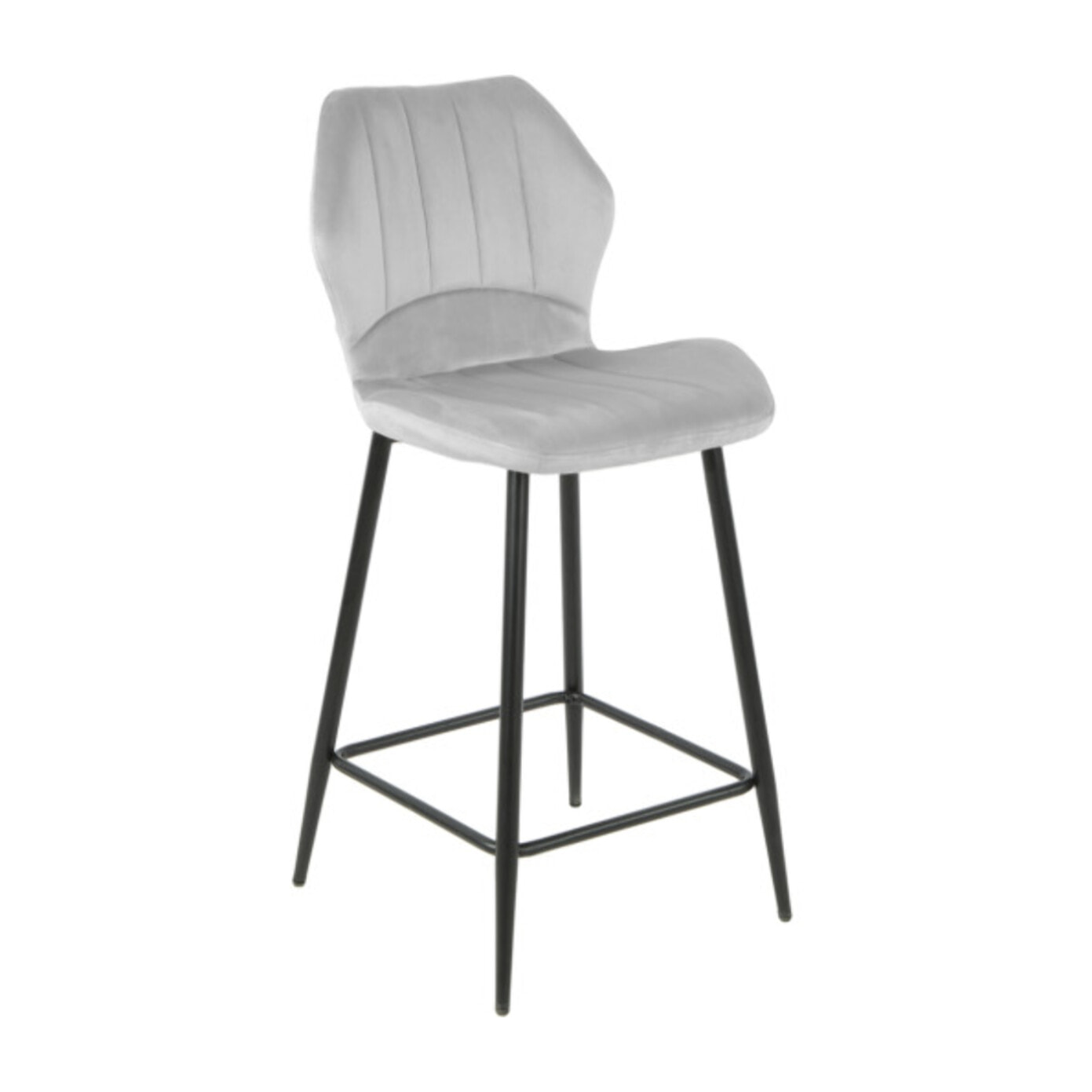 Chaise haute en velours capitonné avec dossier - 3 coloris - VICTOR