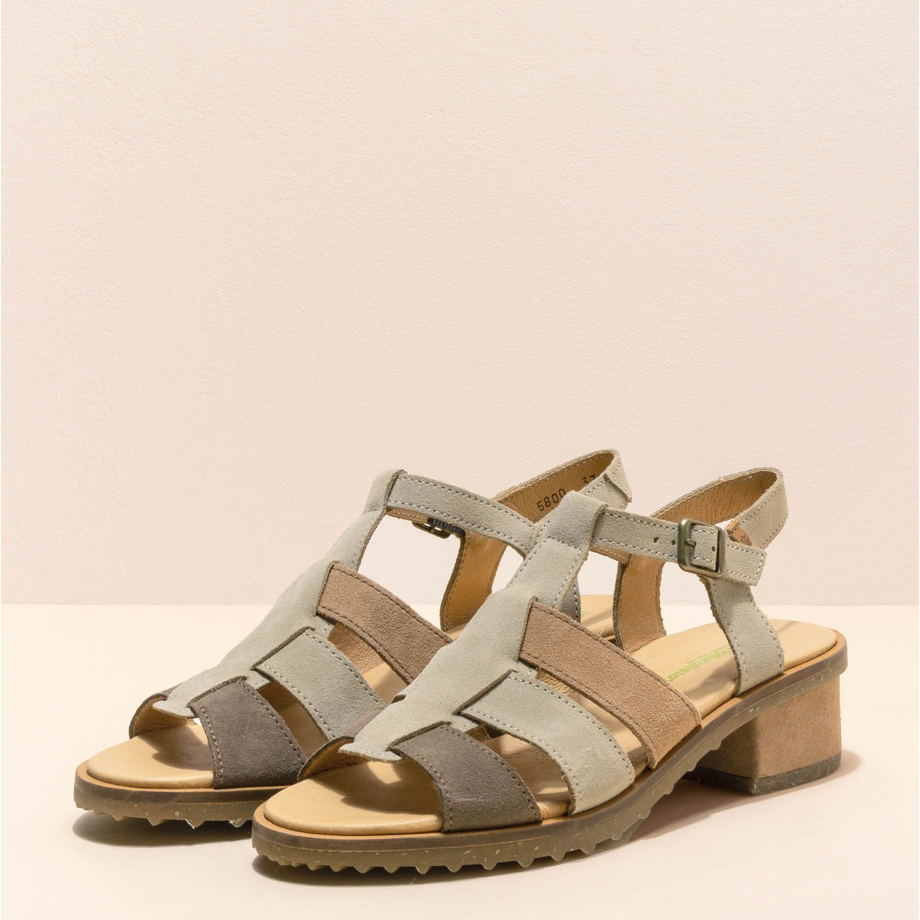 Sandalias con tacón N5800 LUX SUEDE MULTI PIEDRA / SABAL color Multi piedra