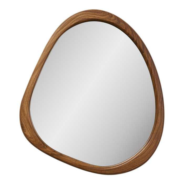 Specchio da parete Luxon in MDF effetto legno forma organica 44x48 cm