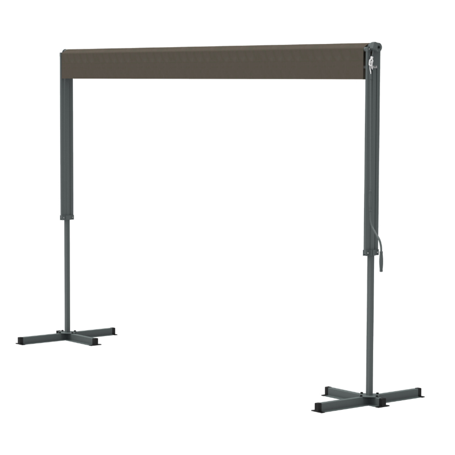 Store banne double pente manuel 3 x 3 m taupe NAUARI