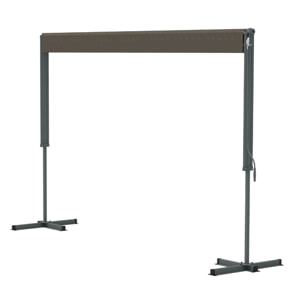 Store banne double pente manuel 3 x 3 m taupe NAUARI