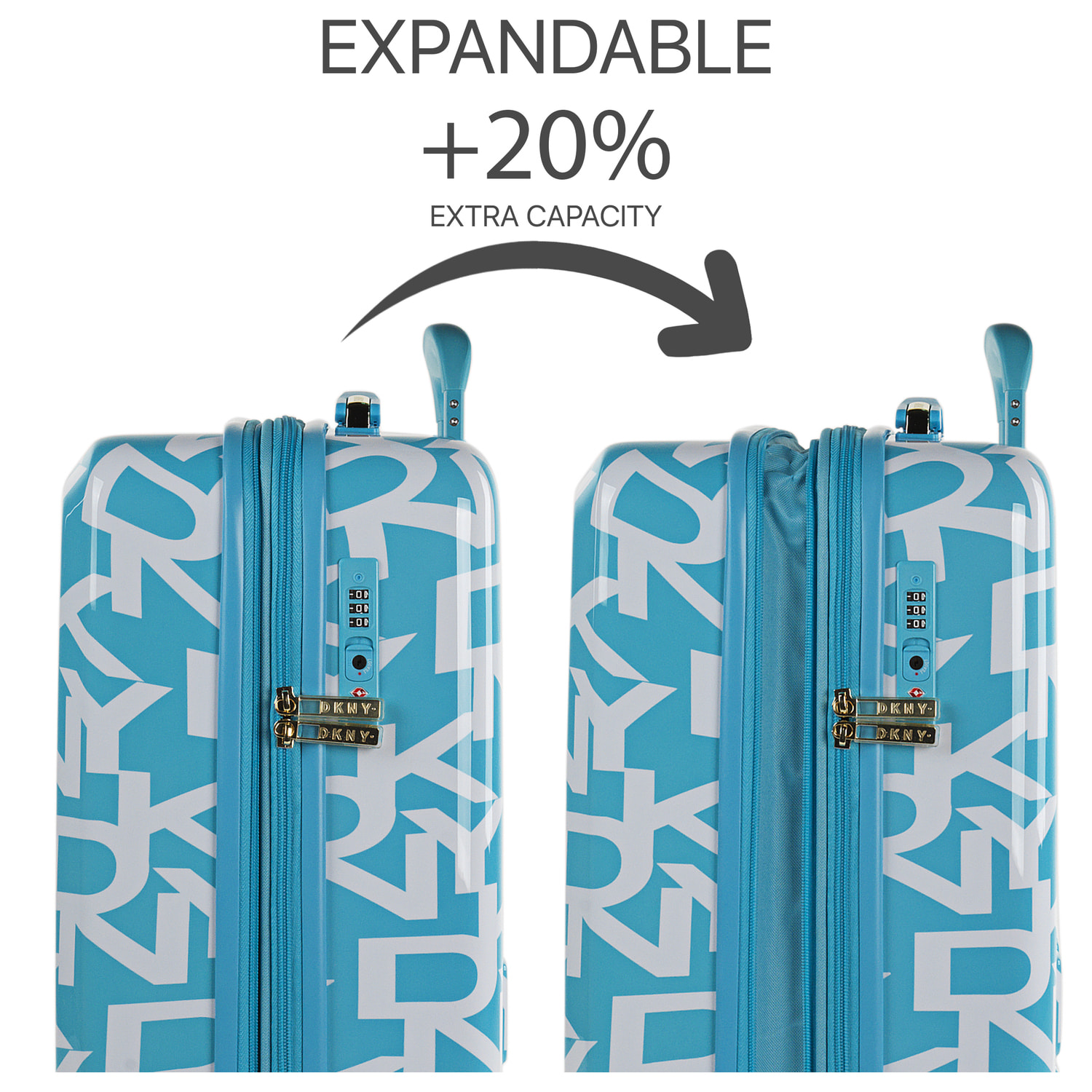 Juego De Maletas Pc Dkny Dkny-626 Signature Hardside Sky Blue