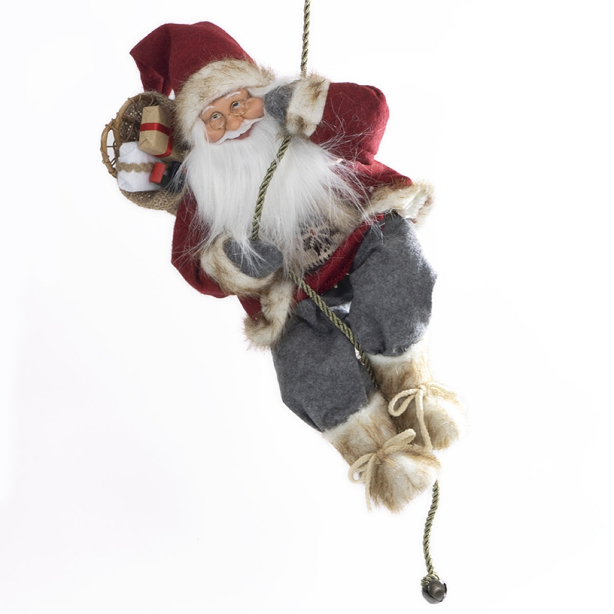 Babbo Natale "Noel Baba" In Arrampicata - Realistico in PVC - (Altezza 45cm)