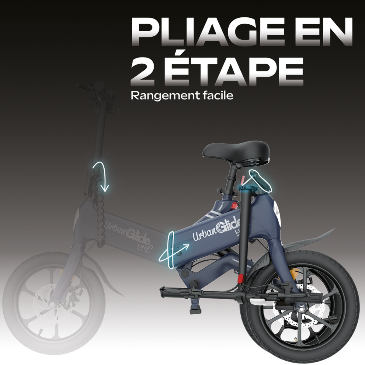 Vélo électrique pliable URBANGLIDE LINX 160 – 40 km d'autonomie