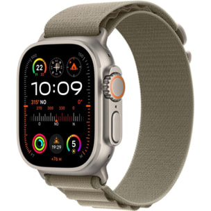 Montre connectée APPLE WATCH Ultra 2 Cellular 49MM Titane/Boucle Alpine Vert M