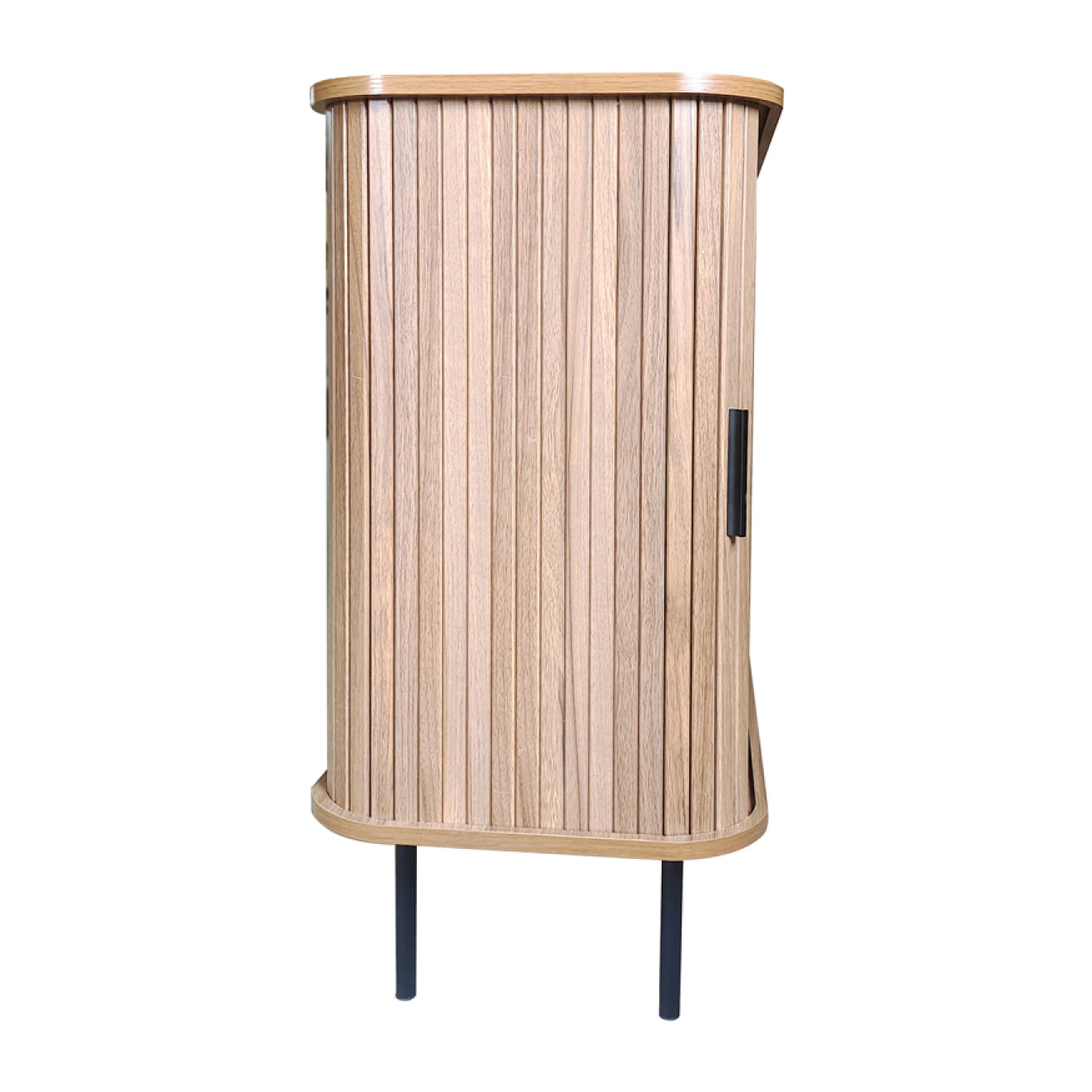 Buffet en bois cannelé à portes coulissantes 140cm AMINA