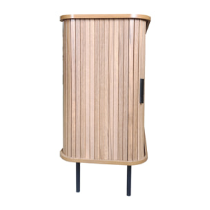 Buffet en bois cannelé à portes coulissantes 140cm AMINA