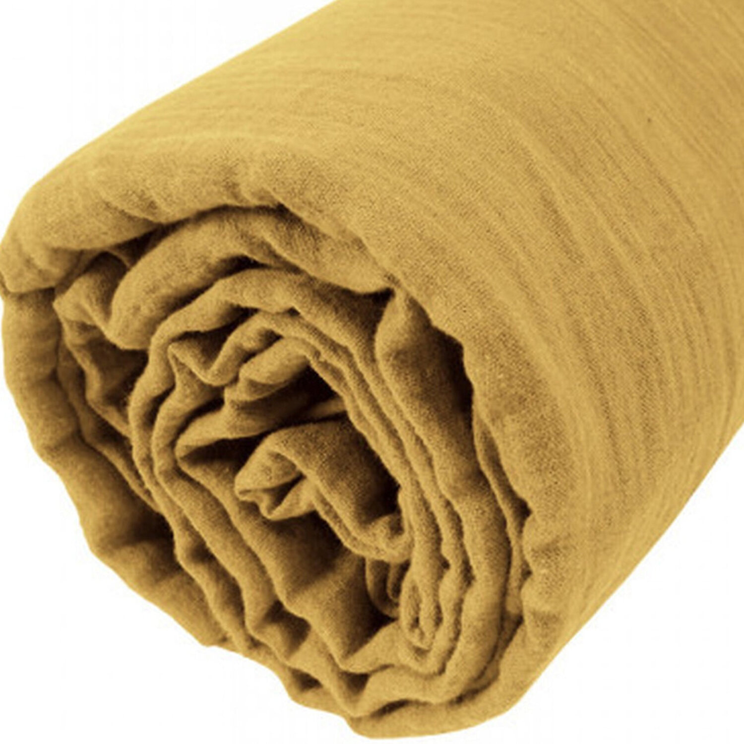 Drap housse - bonnet:30cm - 100% gaze de coton safran
