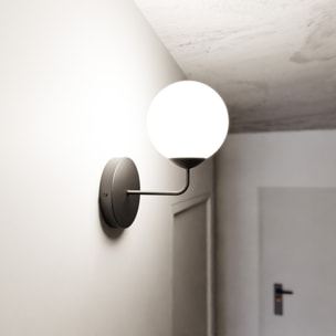 Lampada da parete PREGOS in metallo nero e vetro