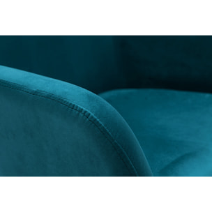 Tabourets de bar en velours bleu pétrole H65 cm (lot de 2) AMIKA