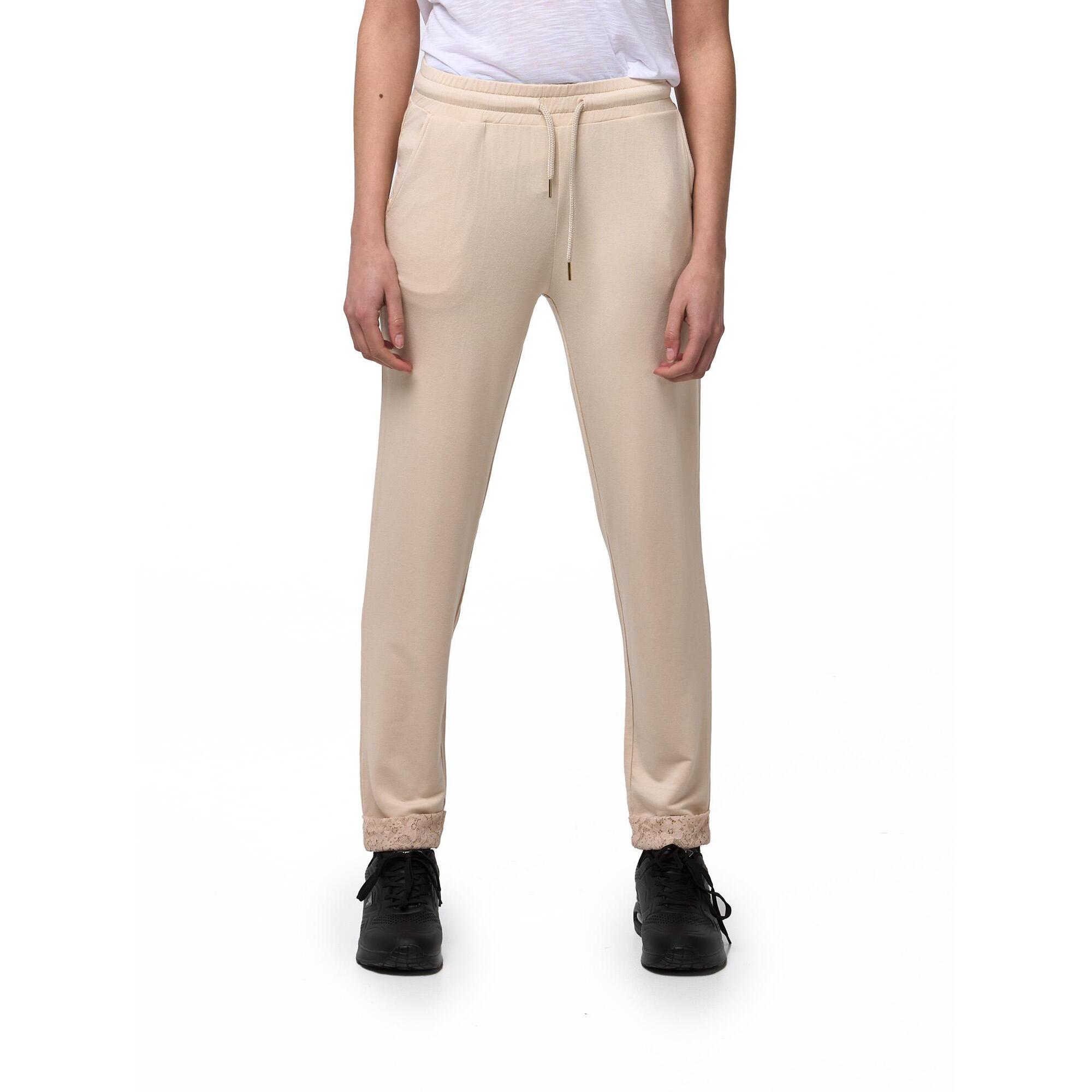 Pantaloni donna Leone 1947 Apparel in felpa con risvolti in pizzo