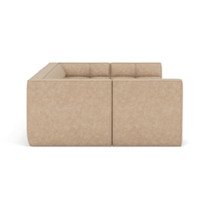 Alya - canapé modulable panoramique 7 places en simili - Beige