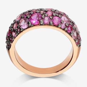 Anello a Fascia con Pavé di Cubic Zirconia Fucsia