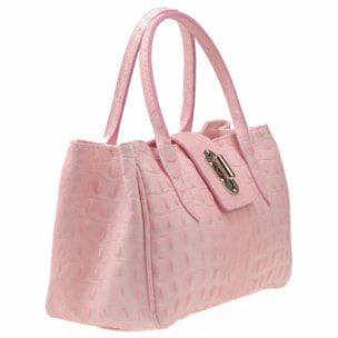 Borse Donna colore Rosa-in pelle Made in Italy 17x26x12 cmcm