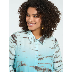 Fiorella Rubino - Camisa estampado animal difuminado - Light - blue
