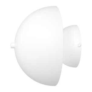 Lampada da parete Mush in acciaio bianco opaco