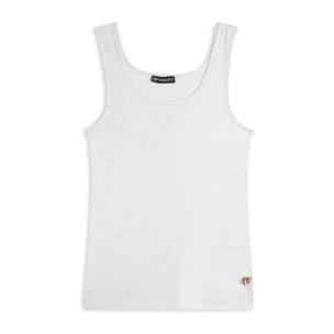 Canotta in jersey viscosa coated con scollo ampio