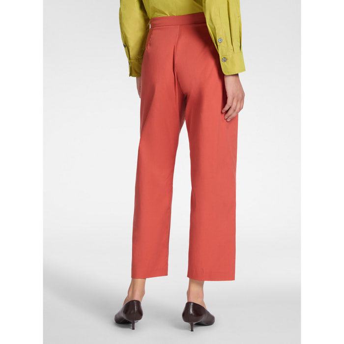 Elena Mirò - Pantalones de gabardina con botones - Naranja sol