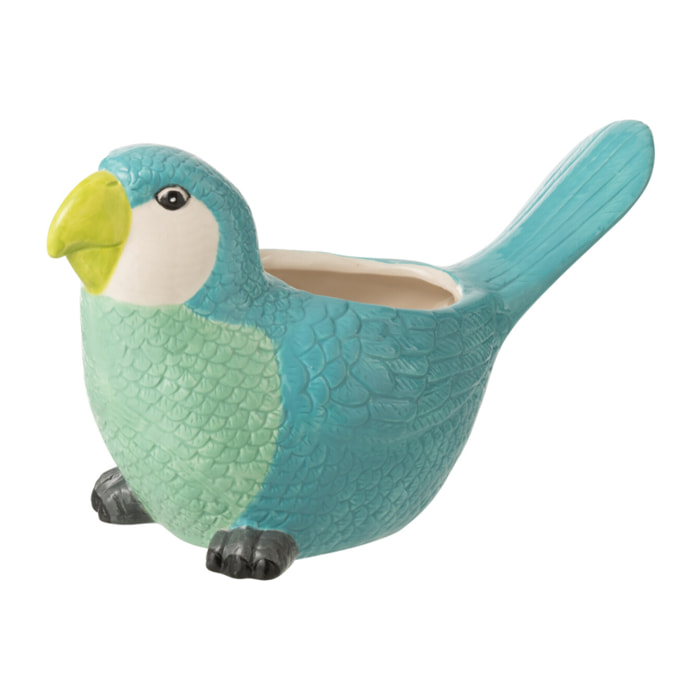 J-Line Cache-pot Oiseau - céramique - vert/bleu