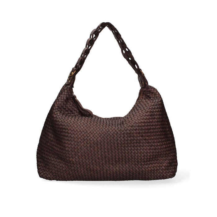 Borsa a spalla da donna In Vera pelle Made in Italy 46x33x15 cm