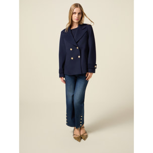 Oltre - Cappotto corto doppiopetto - Blu