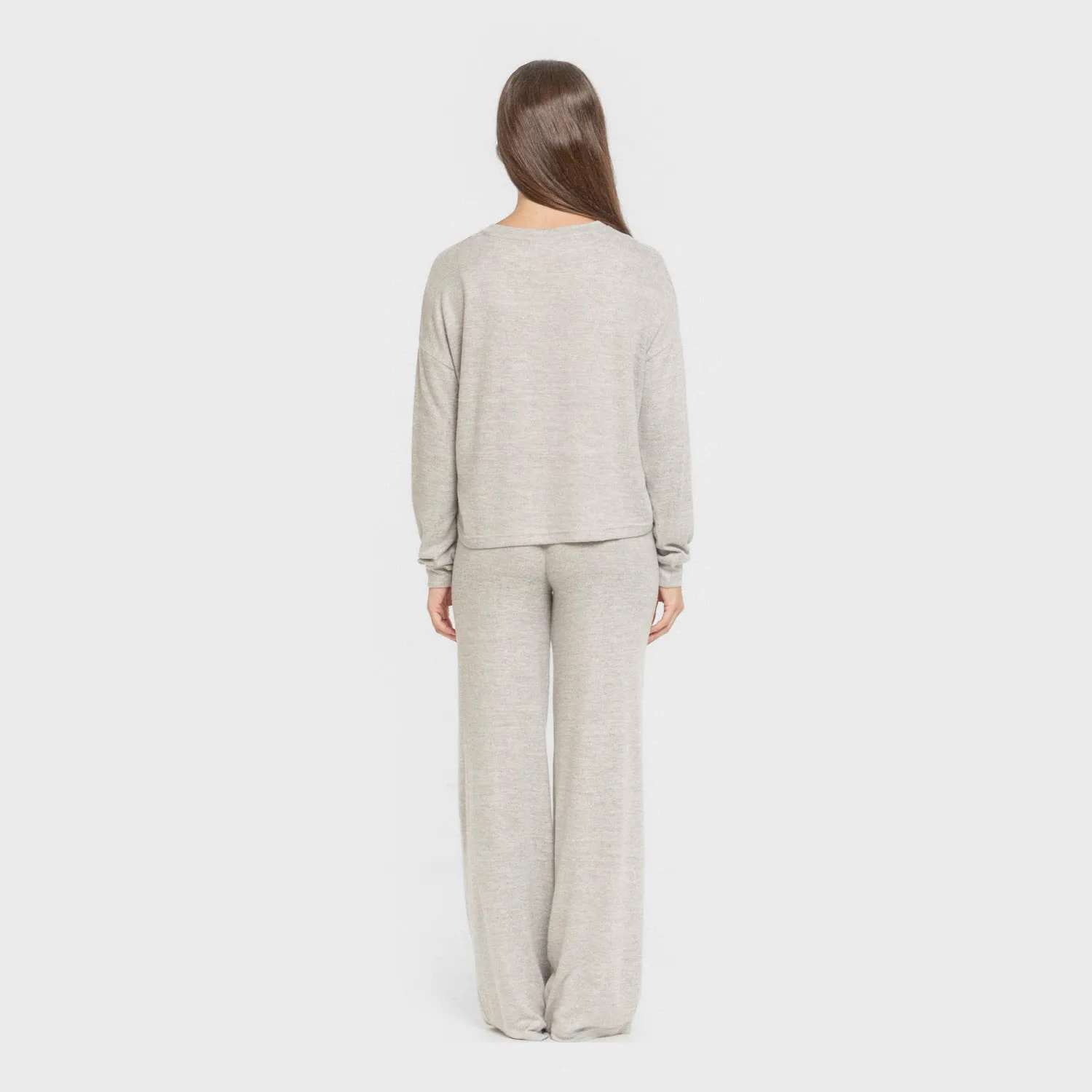 Pijama angorina liso gris