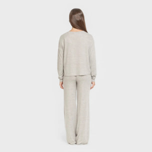 Pijama angorina liso gris